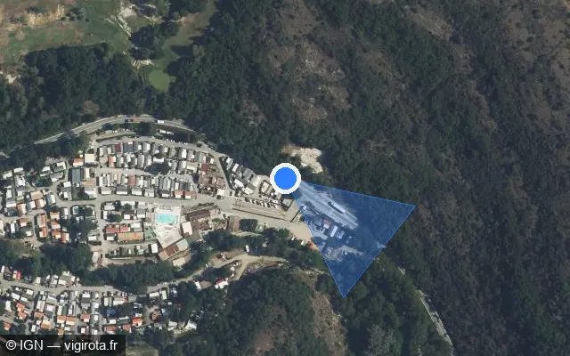 Vue satellite de l'emplacement du radar fixe à Villeneuve-Loubet
