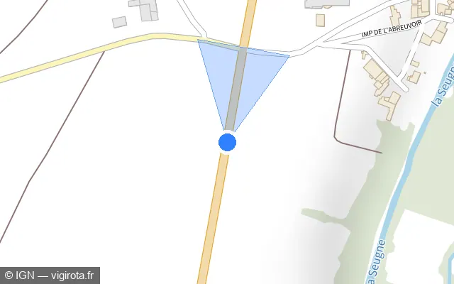 Vue plan de l'emplacement du radar fixe à Pons
