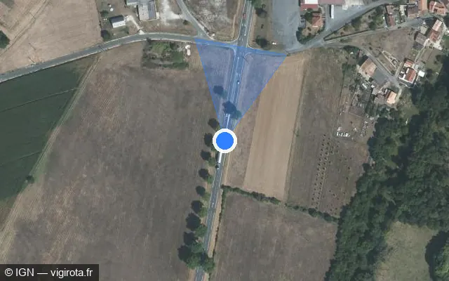 Vue satellite de l'emplacement du radar fixe à Pons