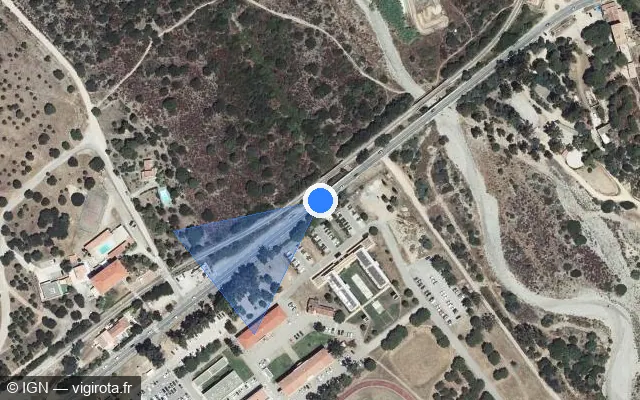 Vue satellite de l'emplacement du radar fixe à Lumio