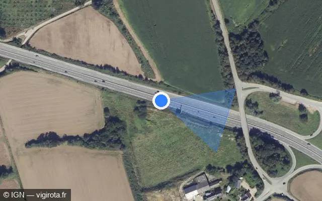Vue satellite de l'emplacement du radar fixe à Daoulas