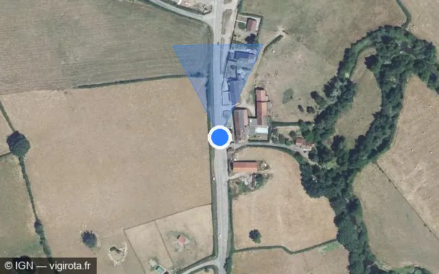 Vue satellite de l'emplacement du radar fixe à Dracy-Saint-Loup