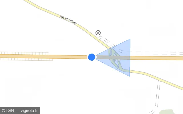 Vue plan de l'emplacement du radar fixe à Frontenay-Rohan-Rohan