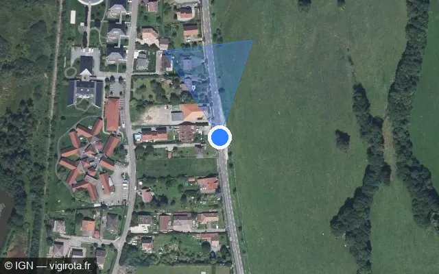 Vue satellite de l'emplacement du radar fixe à Chaux