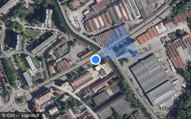Vue satellite de l'emplacement du radar de feu rouge à Troyes