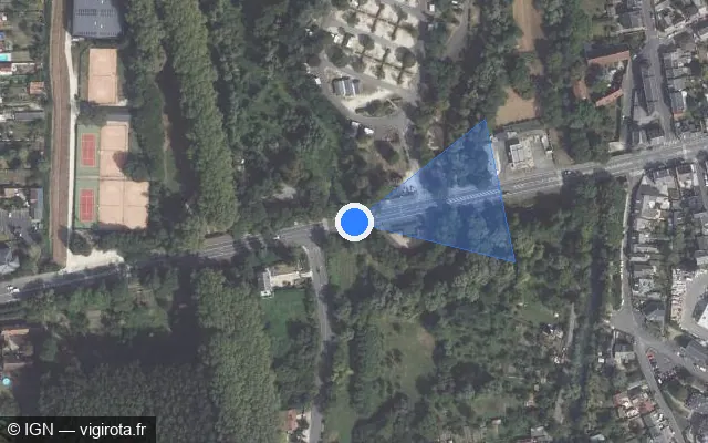 Vue satellite de l'emplacement du radar de feu rouge à Bourges