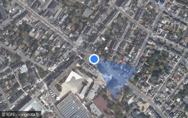 Vue satellite de l'emplacement du radar de feu rouge à Bourges