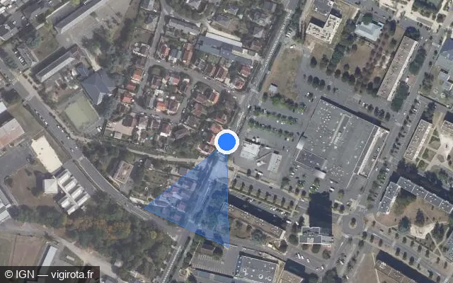 Vue satellite de l'emplacement du radar de feu rouge à Bourges