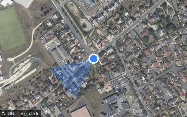Vue satellite de l'emplacement du radar de feu rouge à Bourges