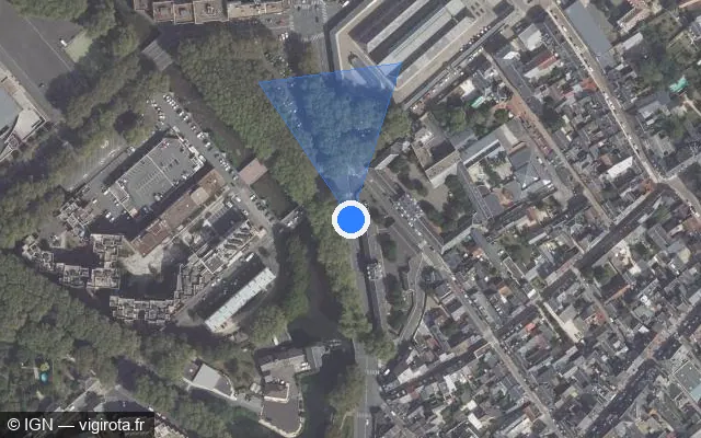 Vue satellite de l'emplacement du radar de feu rouge à Bourges