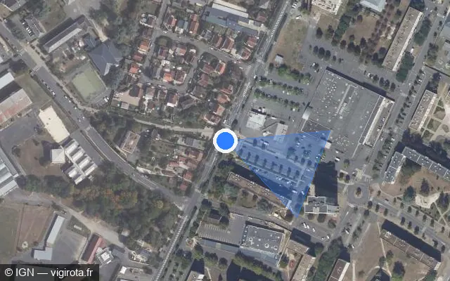 Vue satellite de l'emplacement du radar de feu rouge à Bourges