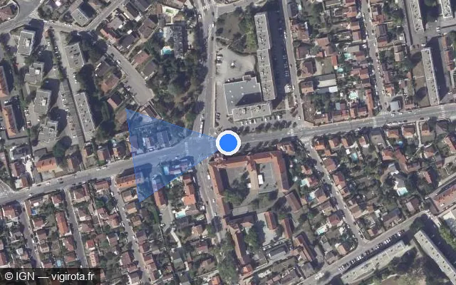 Vue satellite de l'emplacement du radar de feu rouge à Dijon