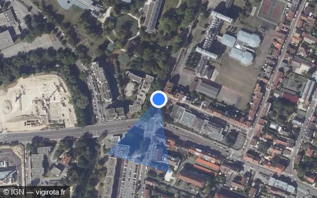 Vue satellite de l'emplacement du radar de feu rouge à Dijon
