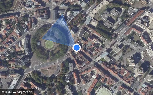 Vue satellite de l'emplacement du radar de feu rouge à Dijon