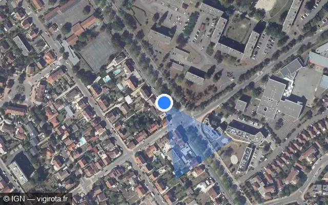 Vue satellite de l'emplacement du radar de feu rouge à Dijon