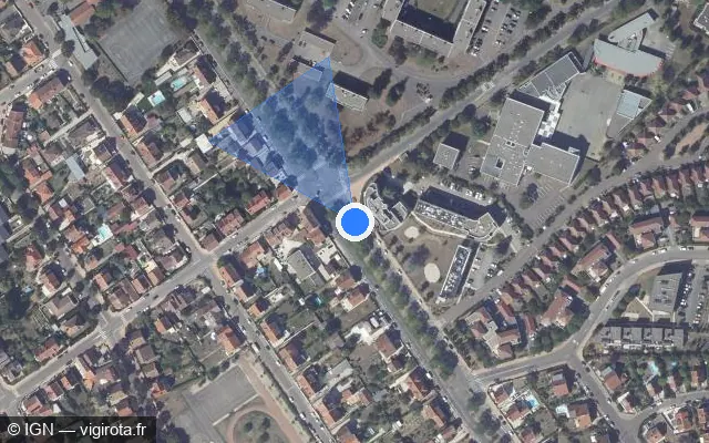 Vue satellite de l'emplacement du radar de feu rouge à Dijon