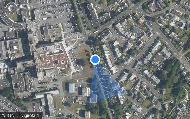 Vue satellite de l'emplacement du radar de feu rouge à Trégueux
