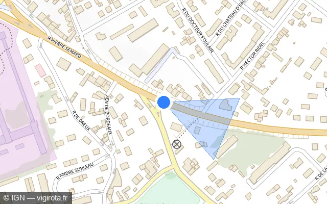 Vue plan de l'emplacement du radar de feu rouge à Évreux
