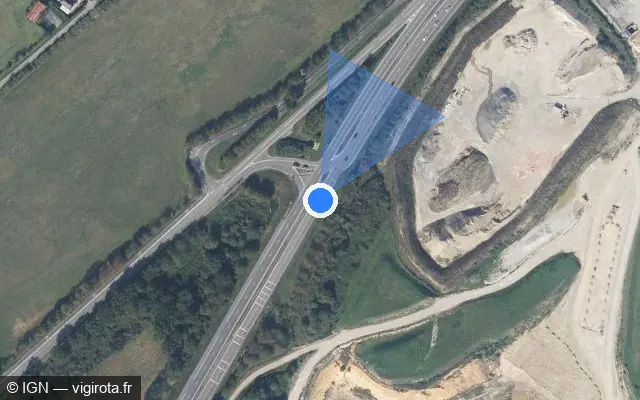 Vue satellite de l'emplacement du radar de feu rouge à Vezin-le-Coquet