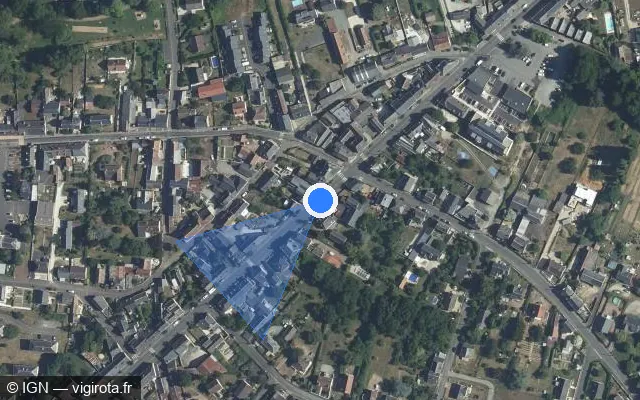 Vue satellite de l'emplacement du radar de feu rouge à Monnaie