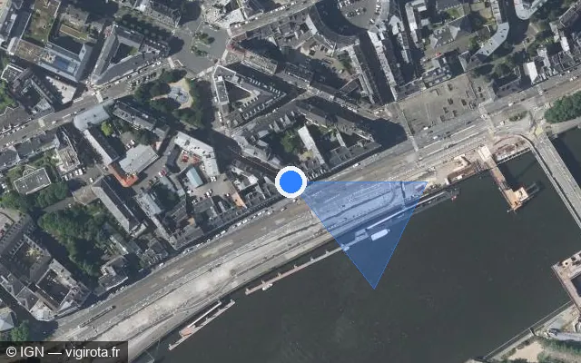 Vue satellite de l'emplacement du radar de feu rouge à Nantes