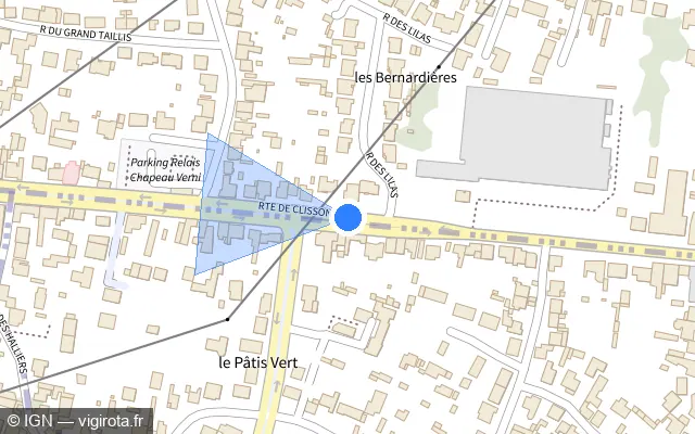 Vue plan de l'emplacement du radar de feu rouge à Saint-Sébastien-sur-Loire