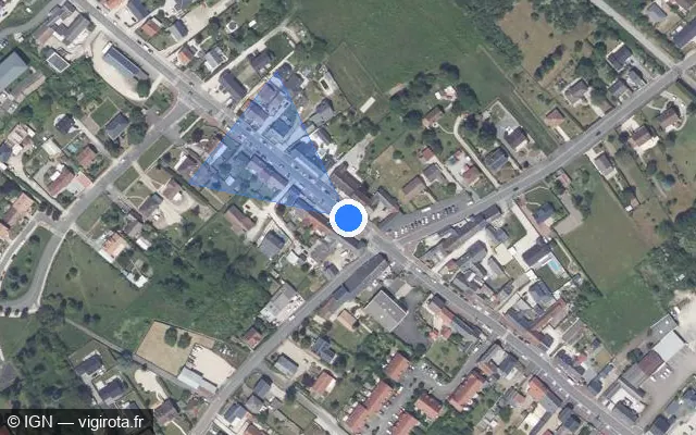 Vue satellite de l'emplacement du radar de feu rouge à Ingré