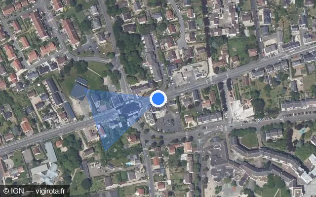 Vue satellite de l'emplacement du radar de feu rouge à Saint-Jean-de-Braye