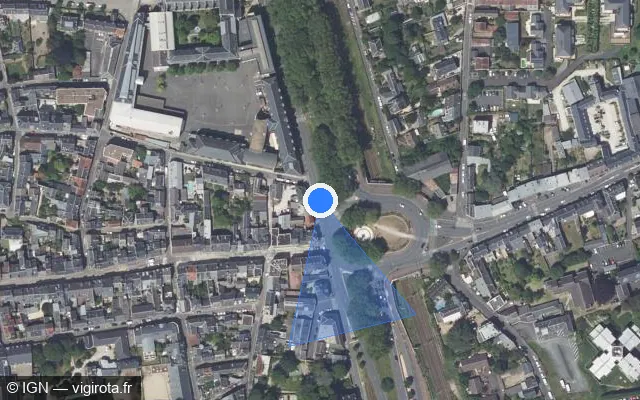 Vue satellite de l'emplacement du radar de feu rouge à Saint-Jean-le-Blanc