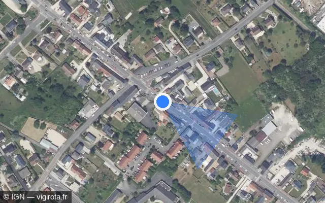 Vue satellite de l'emplacement du radar de feu rouge à Ingré