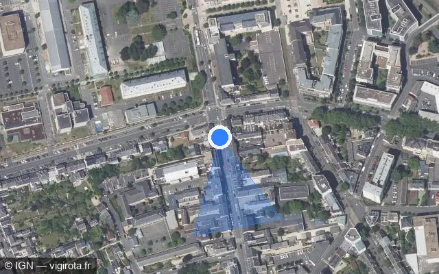 Vue satellite de l'emplacement du radar de feu rouge à Saint-Jean-de-la-Ruelle