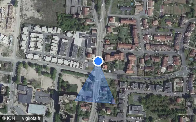 Vue satellite de l'emplacement du radar de feu rouge à Vitry-le-François