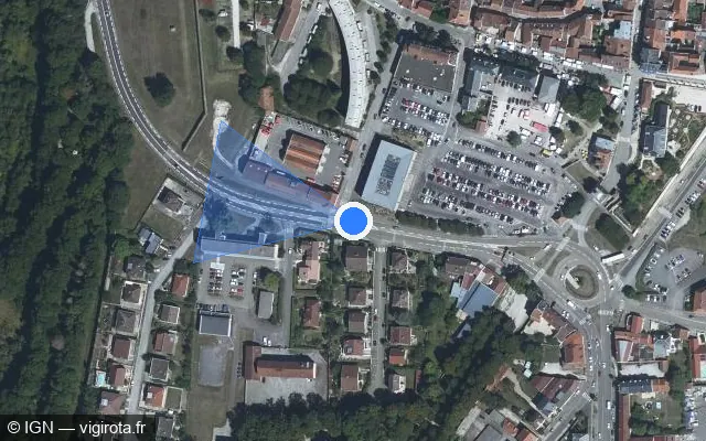 Vue satellite de l'emplacement du radar de feu rouge à Langres