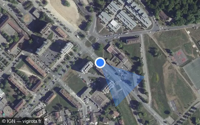 Vue satellite de l'emplacement du radar de feu rouge à Bettancourt-la-Ferrée