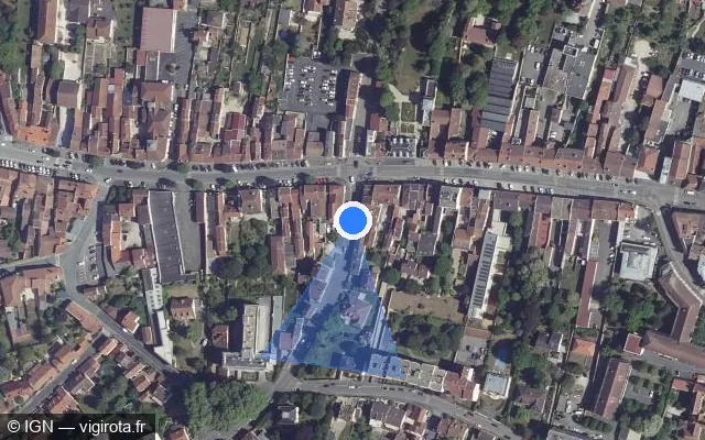 Vue satellite de l'emplacement du radar de feu rouge à Saint-Dizier