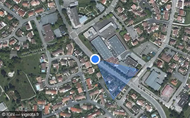 Vue satellite de l'emplacement du radar de feu rouge à Chaumont