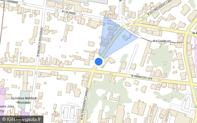 Vue plan de l'emplacement du radar de feu rouge à Saint-Dizier