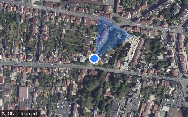 Vue satellite de l'emplacement du radar de feu rouge à Saint-Dizier