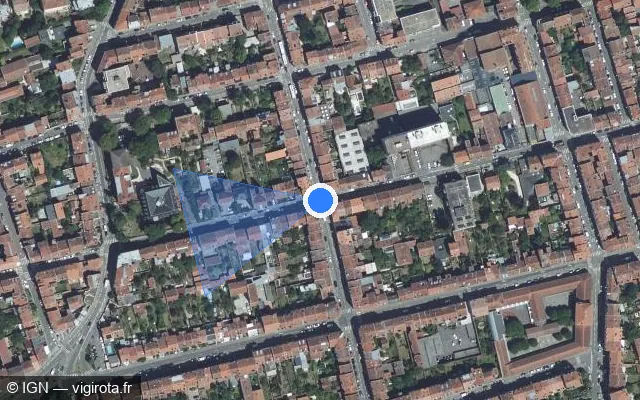 Vue satellite de l'emplacement du radar de feu rouge à Nancy