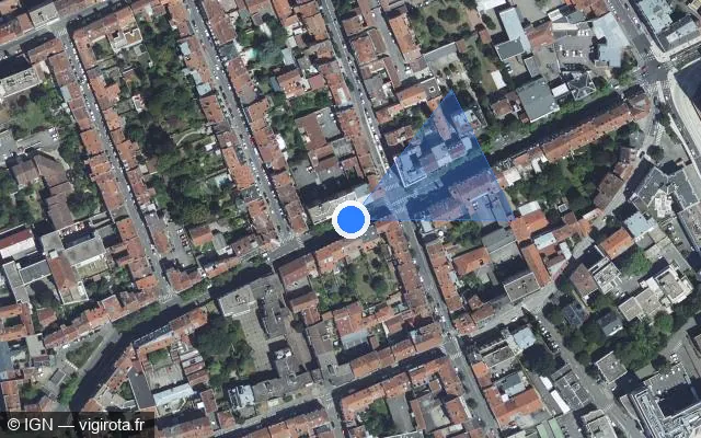 Vue satellite de l'emplacement du radar de feu rouge à Nancy