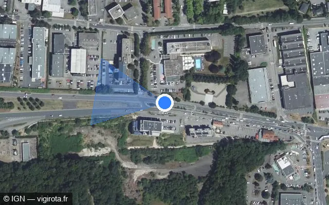 Vue satellite de l'emplacement du radar de feu rouge à Laxou