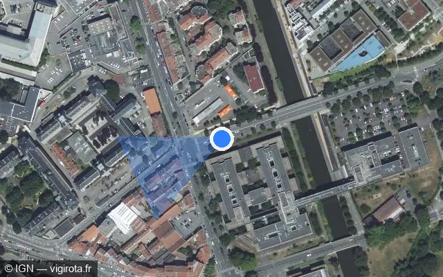 Vue satellite de l'emplacement du radar de feu rouge à Nancy