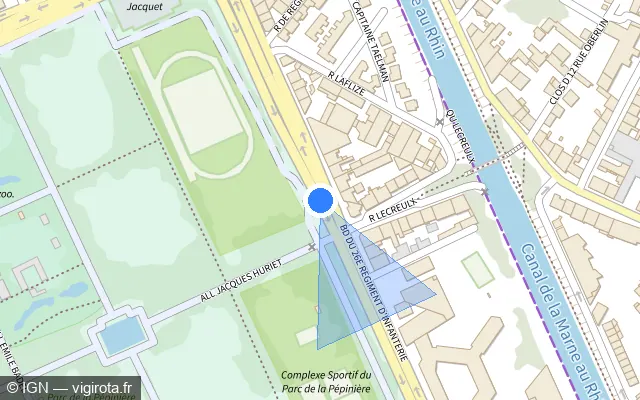 Vue plan de l'emplacement du radar de feu rouge à Saint-Max