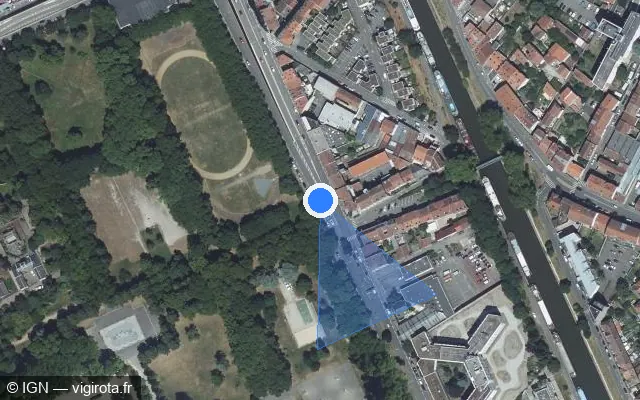 Vue satellite de l'emplacement du radar de feu rouge à Saint-Max