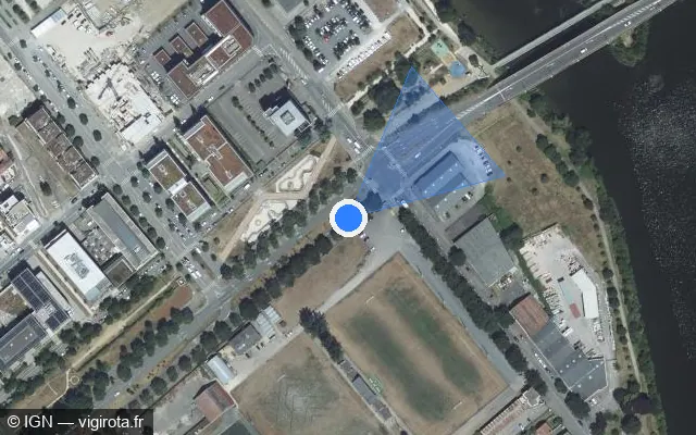 Vue satellite de l'emplacement du radar de feu rouge à Tomblaine
