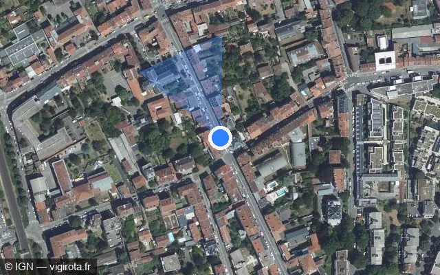 Vue satellite de l'emplacement du radar de feu rouge à Nancy