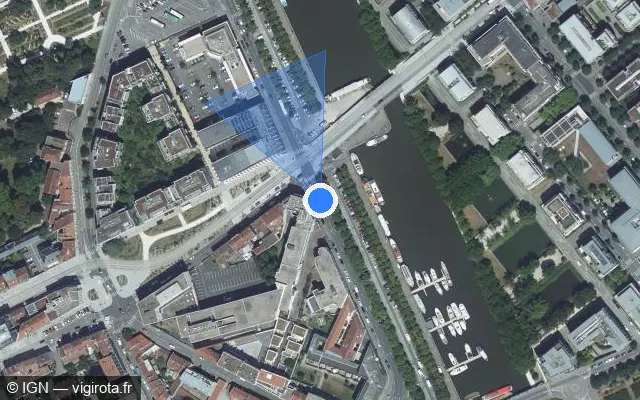 Vue satellite de l'emplacement du radar de feu rouge à Nancy