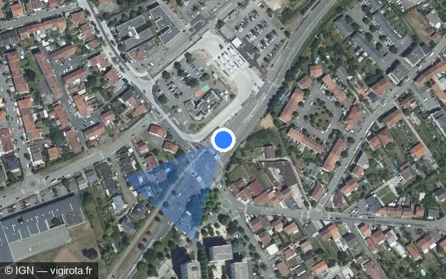 Vue satellite de l'emplacement du radar de feu rouge à Essey-lès-Nancy