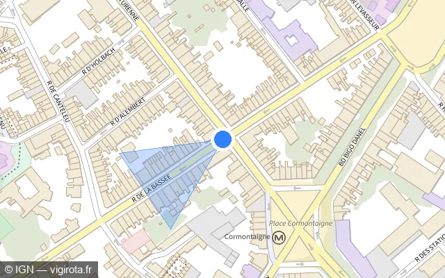 Vue plan de l'emplacement du radar de feu rouge à Lille
