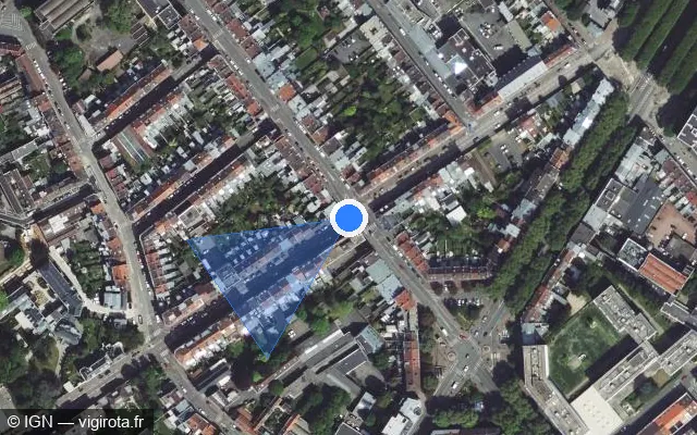 Vue satellite de l'emplacement du radar de feu rouge à Lille